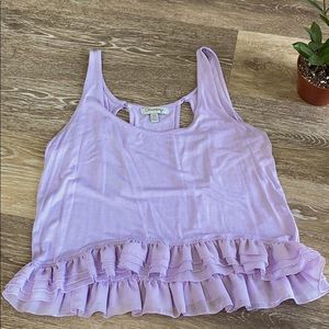 Lavender ruffle tank